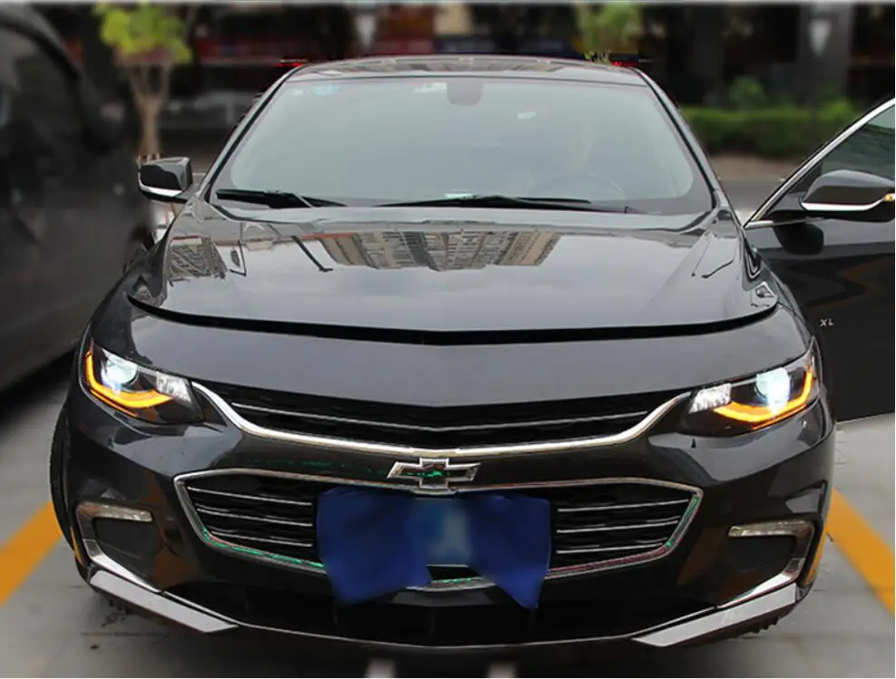 Pop2pcs Car Styling for chevrolet Malibu XL Headlight 2016~2018 DRL Bi Xenon Lens HI LO Parking HID Fog Lamp Taillight LED