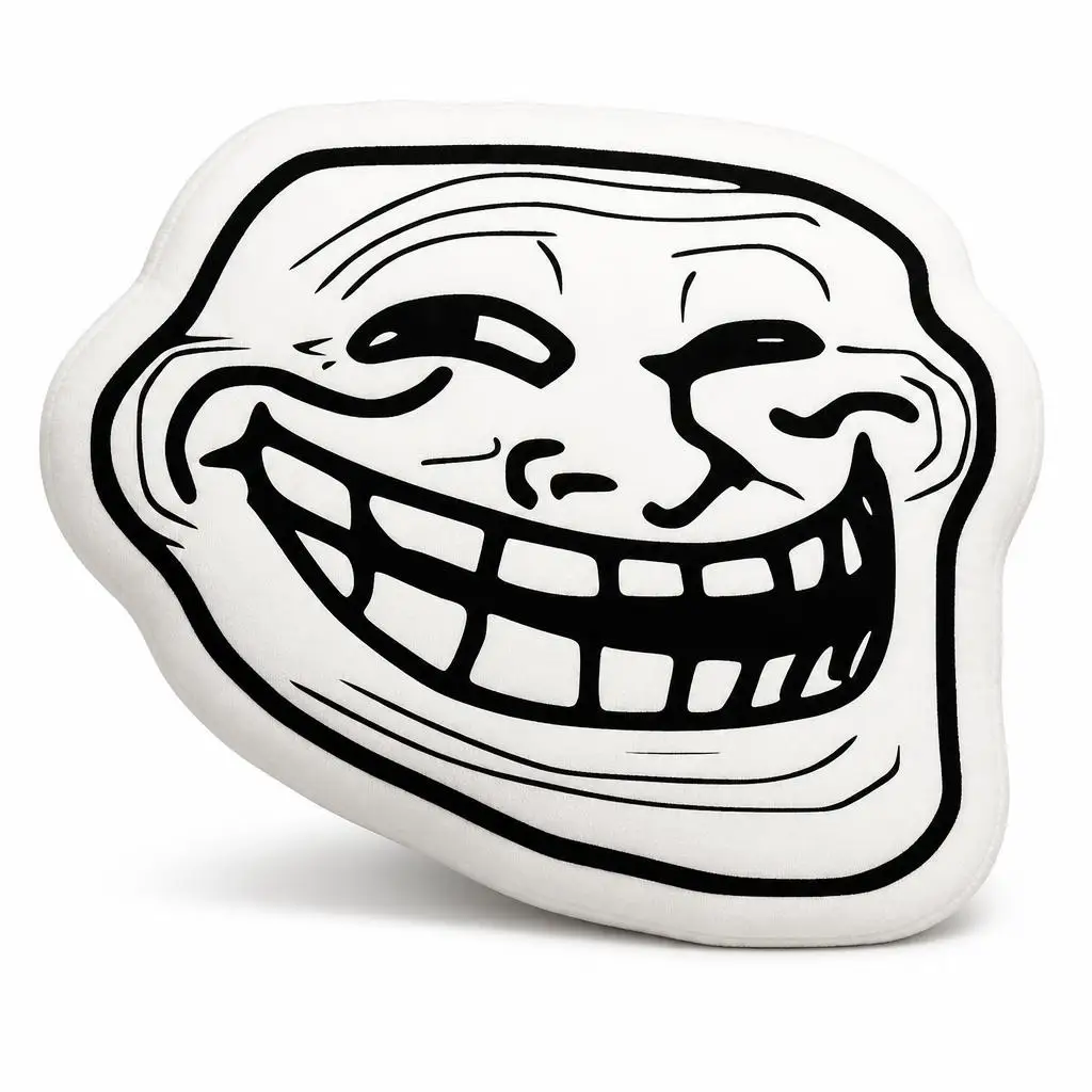 Troll Face Meme Funny Dank Meme Plush Pillow Cushion Irregular Stuffed Throw Pillow Home Decor Gift Sofa Bed Home
