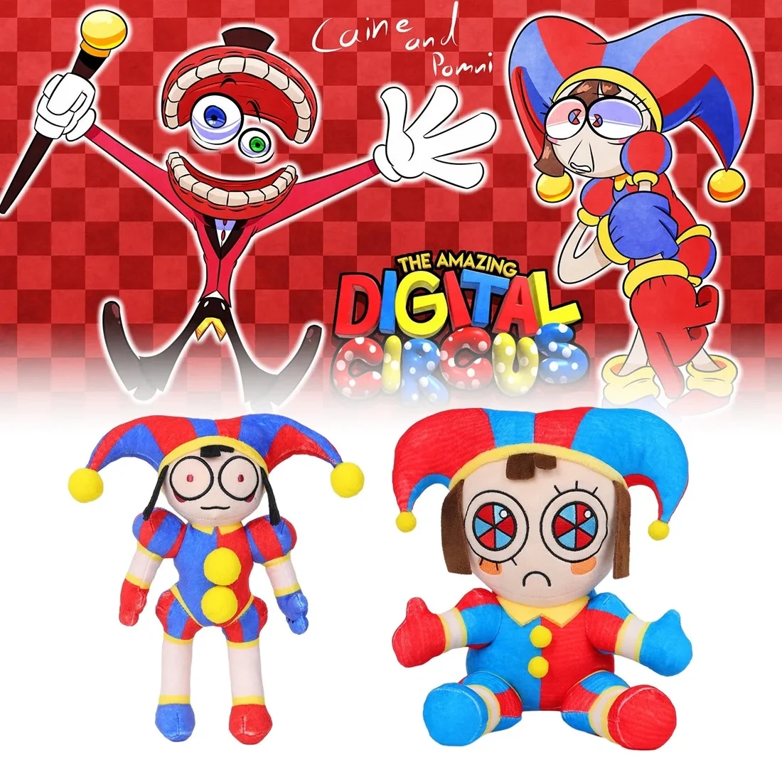 

New The Amazing Digital Circus Plush Clown Ragatha pomni Cartoon Jax Doll Joker Plush Soft Stuffed Sofa Decorate Christmas Gift