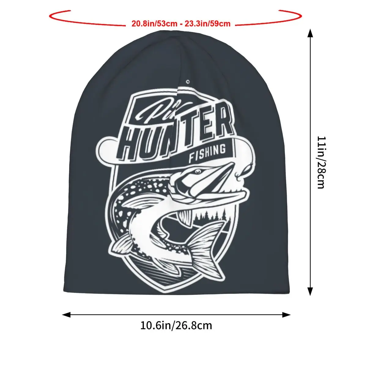 Illustration Pike Hunter Vector Beanies Caps Hat Fashion Bonnet Hats Men