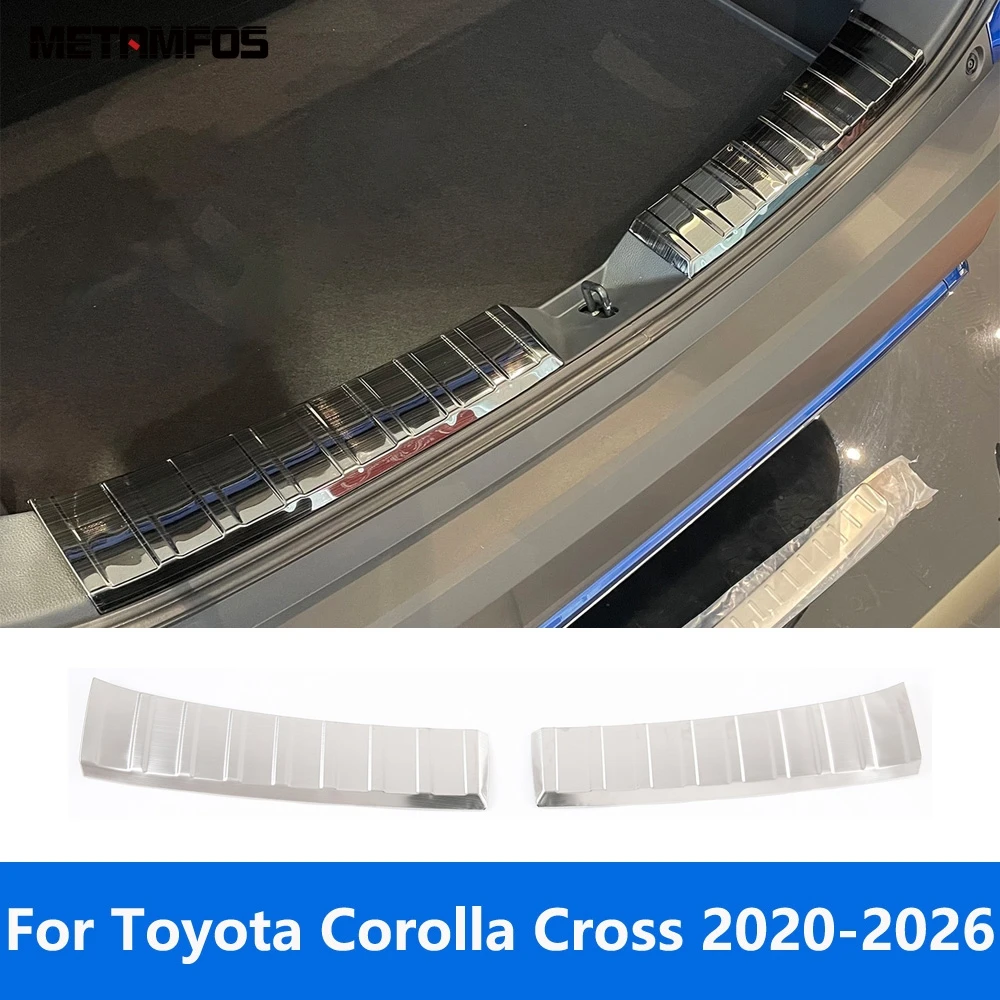 

For Toyota Corolla Cross 2020-2025 2026 Inner Rear Trunk Bumper Foot Plate Door Sill Scuff Guard Plate Accessories Car Styling