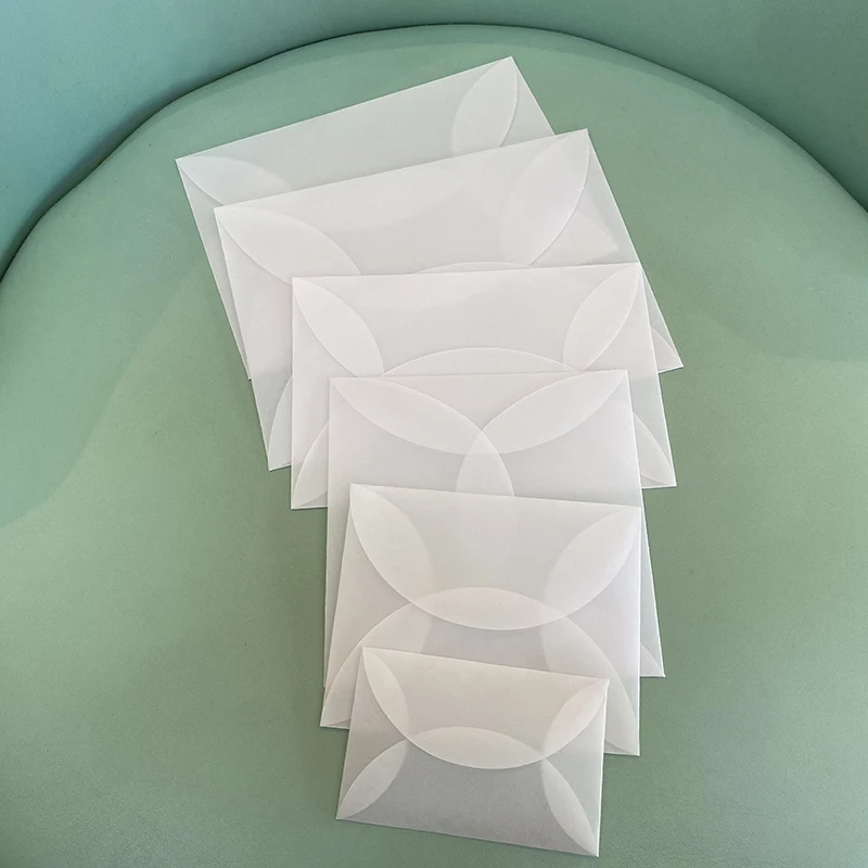 50Pcs Transparent Envelope Translucent Sulfuric Acid Paper Envelopes for Letter Vintage Wedding Invitation Envelopes for Cards