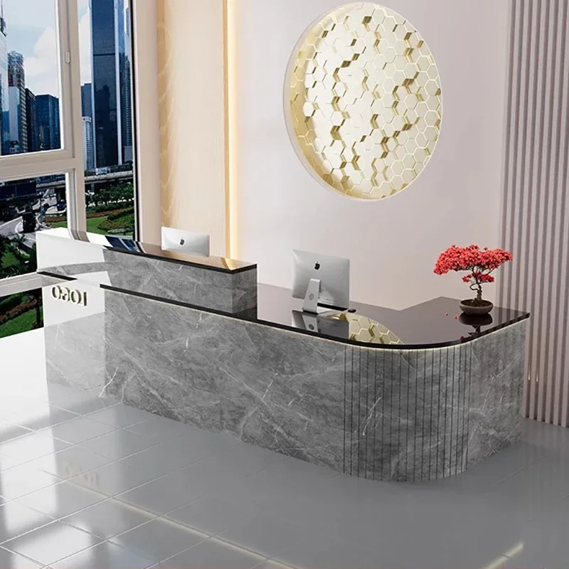 *G~ Der Comfortable Reception Desk Modern Simple Reception Counter Italian Light Luxury Banco Reception Front Desk Furniture