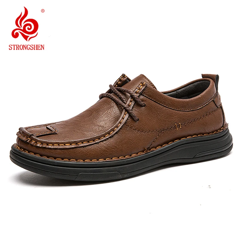 Genuine Leather Men Casual Shoes Italian Lace Up Non Slip Shoes Luxury Brand Dress Shoes Moccasins Oxford Shoes Male Hombre