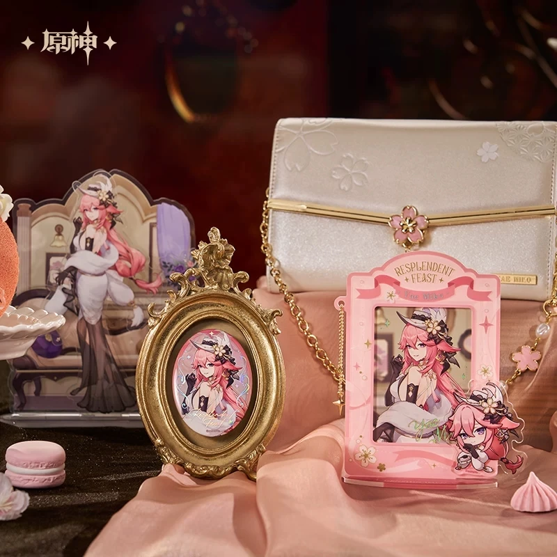 Sunsyea Genshin Impact Official Merch miHoYo Original CYHY Theme Series Yae Miko Badge Acrylic Stand Multi-level folders