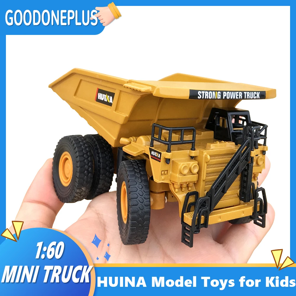 Huina 1812 1:60 Scale Mini Truck Model Diecast Alloy Dump Truck Model Car Toys for Boys Hobby Collection Home Decoration