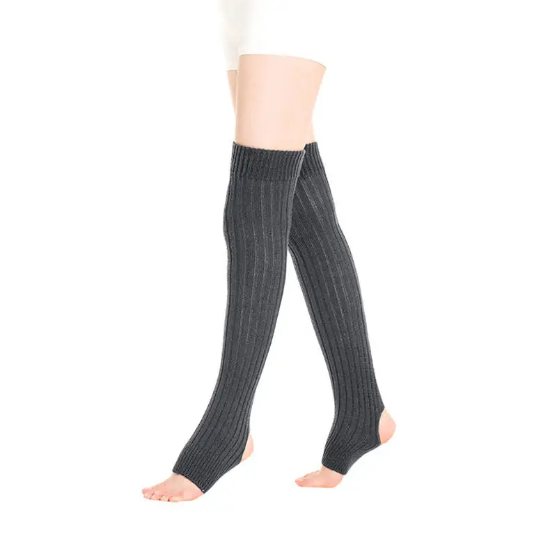 Ocieplacze na nogi damskie seksowne skarpety za kolano pończochy zimowe ciepłe miękkie getry ażurowe na stopę i piętę damskie długie skarpety