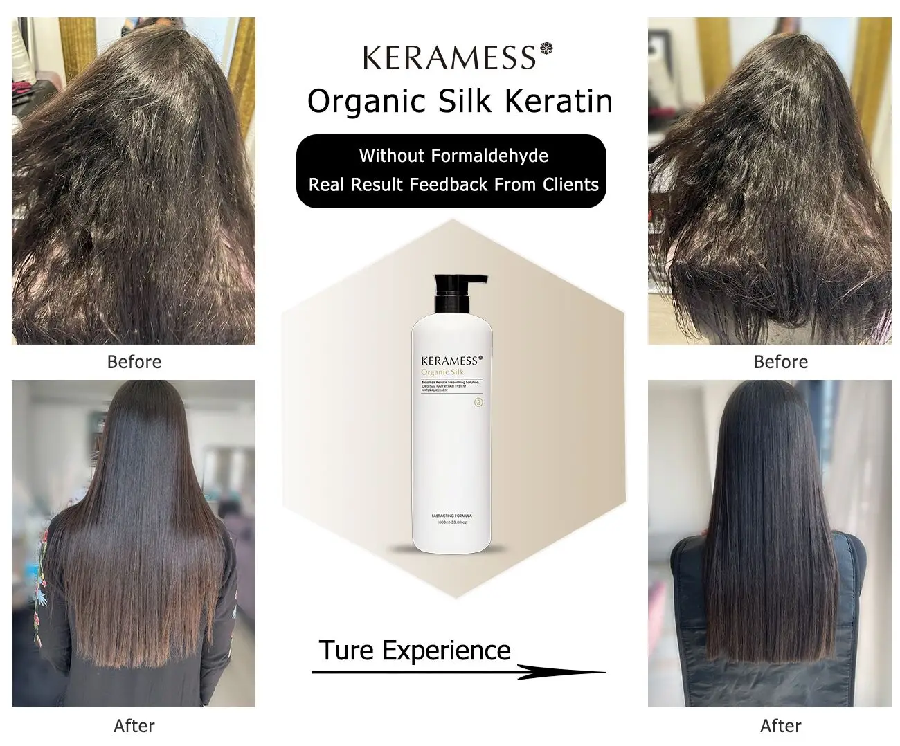 KeraMess Organic Silk Fantasy Keratin For Straightening No Smoke Free Formaldehyde Tannin Smoothing Botox Capillary For Women