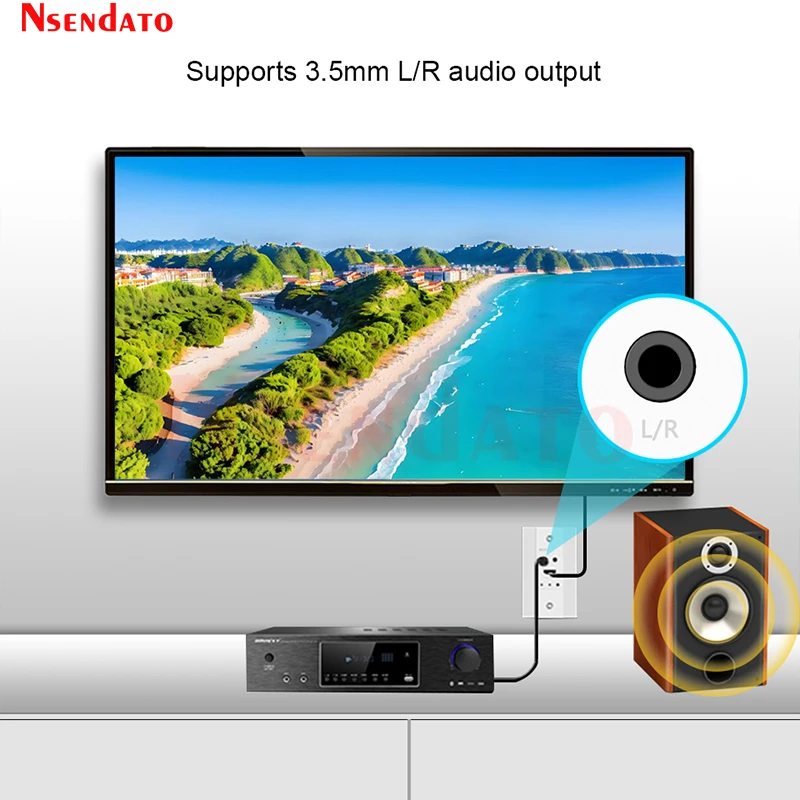 LKV565W-US 4K @ 60Hz HDR HDMI plaque murale POC Extender 70m sur Cat 6/6a/7 HDMI vers RJ45 Kit émetteur et récepteur vidéo avec IR