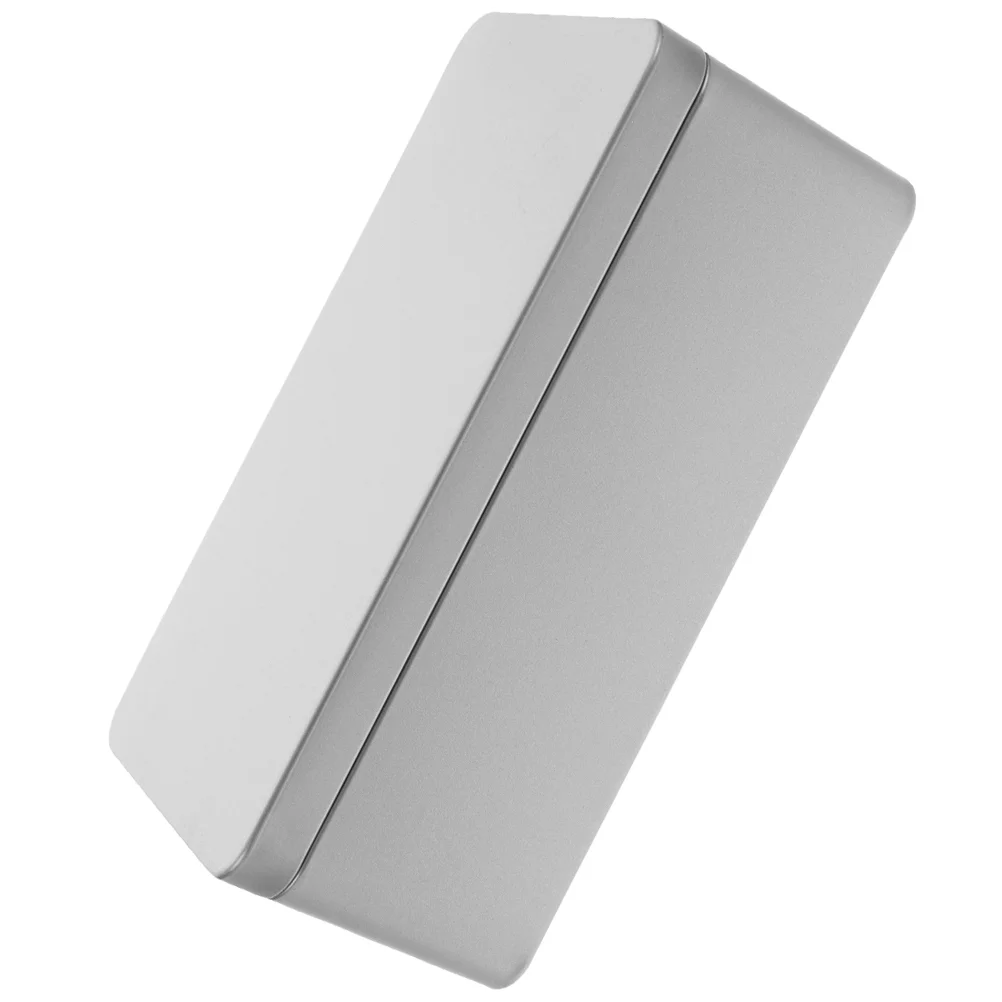 

Tins Tinplate Gift Box Storage Holder Metal Small with Lids Silver Case Wedding Candy Container