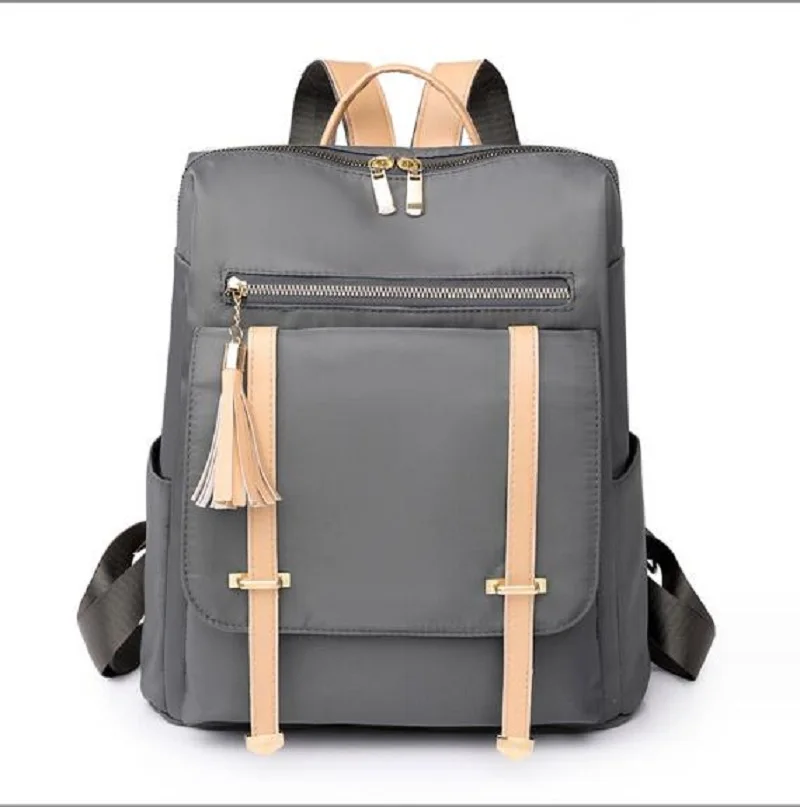 Hot Sale Fashion Tassel Waterproof Oxford Backpack Women Casual Large Capacity Shoulder Bags Laptop School Bag Travel Backpacks