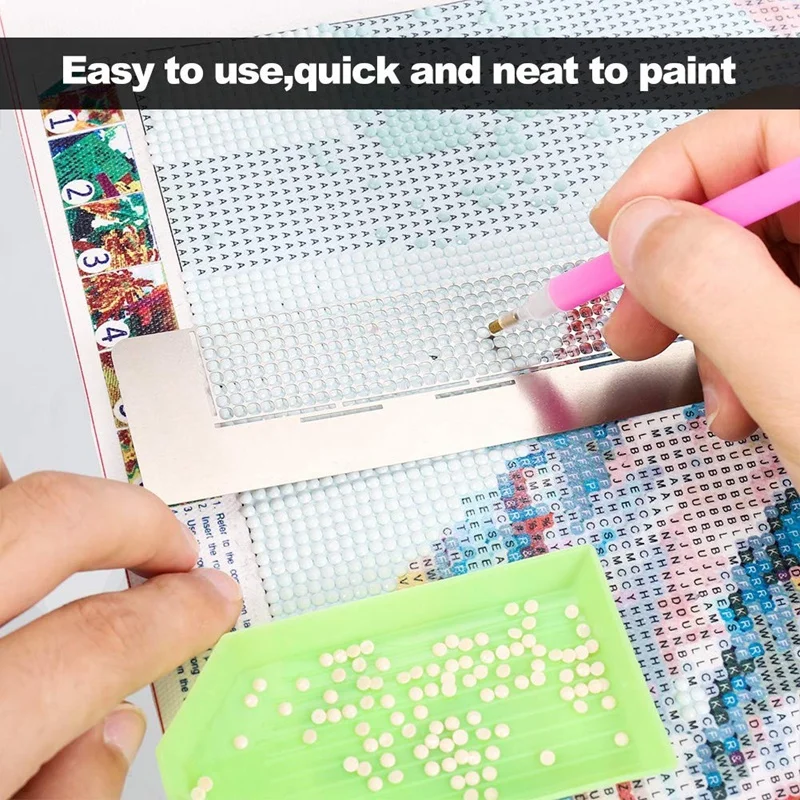 2 Pcs Diamond Painting Tool Ruler With 1 Diamond Painting Fix Tools DIY Craft Drawing Ruler With Blank Grids For Drills