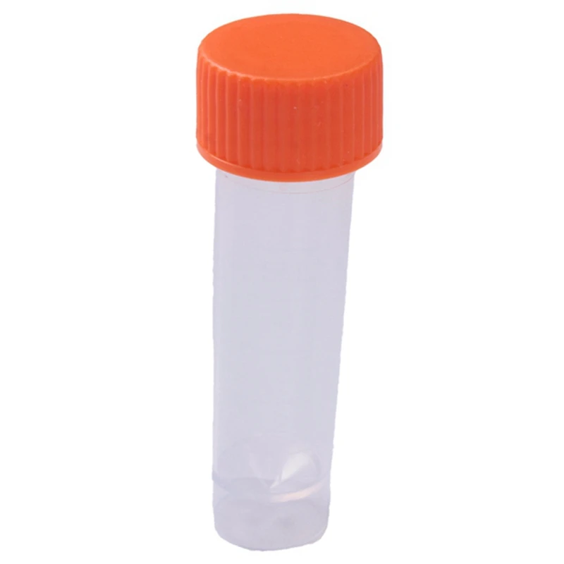 200Pcs Plastic Test Tubes With Screw Cap,5Ml Centrifuge Test Tube, Plastic Freeze Test Tubes,For Office Chemistry Sample