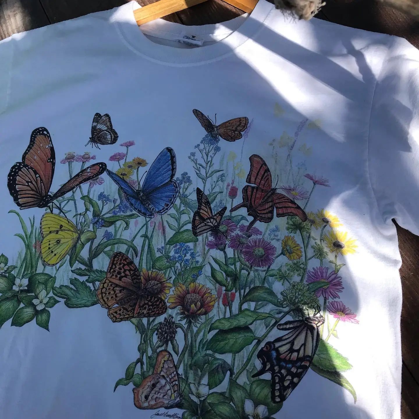  Summer Short Sleeve T-Shirt with Print Bottoming Healing Style Cotton Skin-Friendly Breathable round Neck Design Butter...