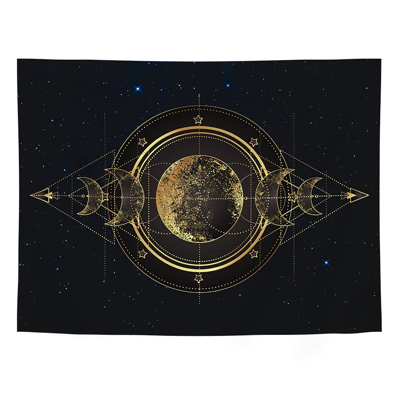Cosmic Geometry Tapestry: Mystical and Intricate Wall Art for a Stellar, Enchantingly Unique Decor Statement