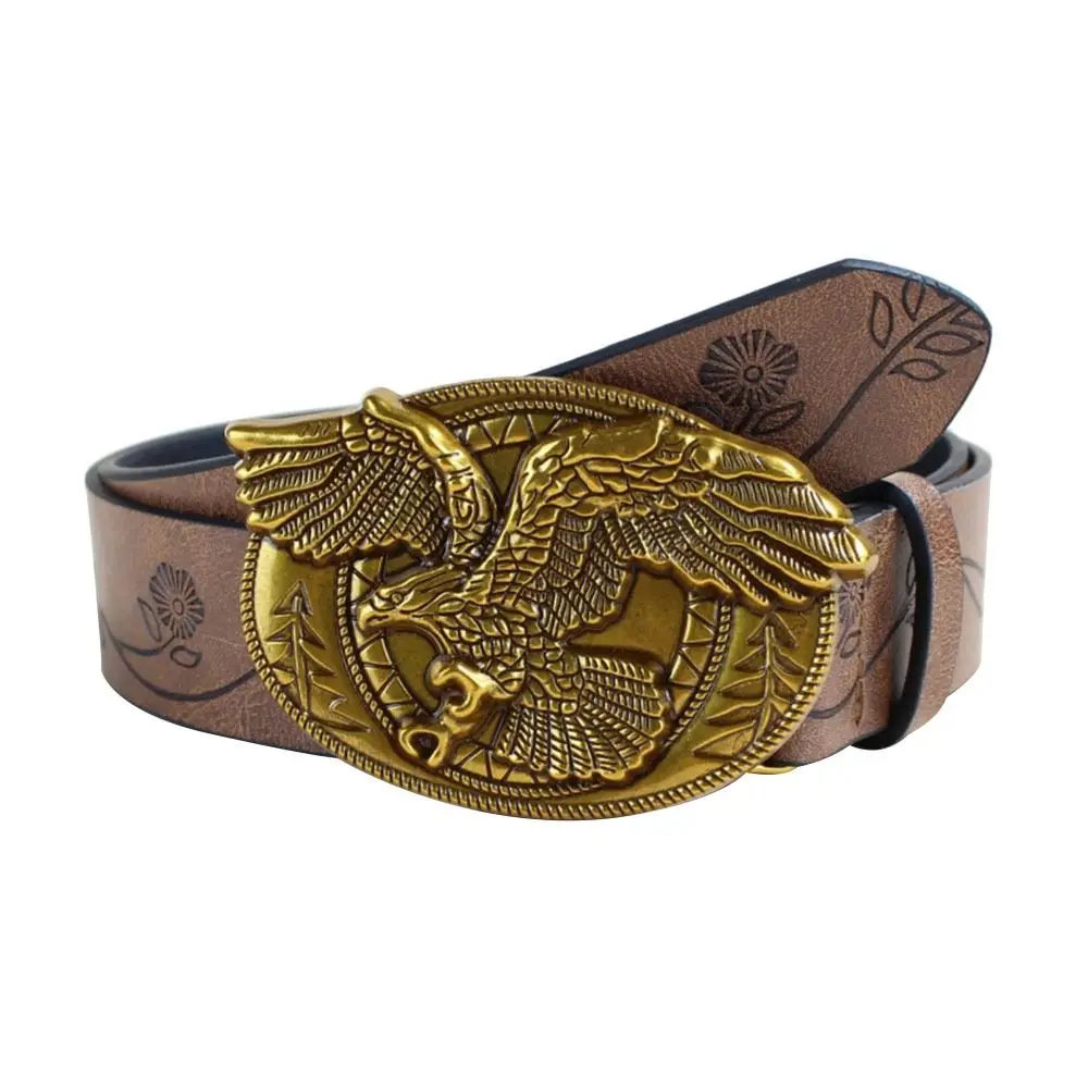 

Fashion Western Cowboy Retro Belt Punk Flying Eagle Buckle Jeans Belt Y2K Retro Waist Strap Men Women Vintage Wide Waistband