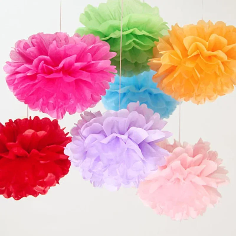 8'' 20cm Wedding Decoration Events Accessories Pom Pom Tissue Paper Pompom Ball Party Supplies BabyShower Christmas Party Decor