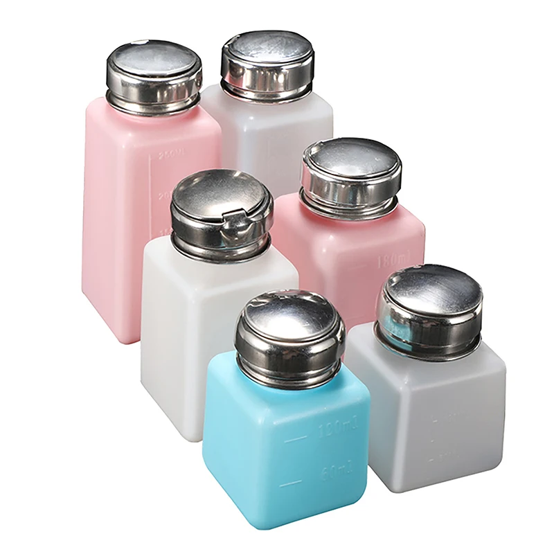 Dispensador de esmalte de uñas antiestático, botella rellenable de bombeo, soporte para maquillaje de salón, 100/200/250ML