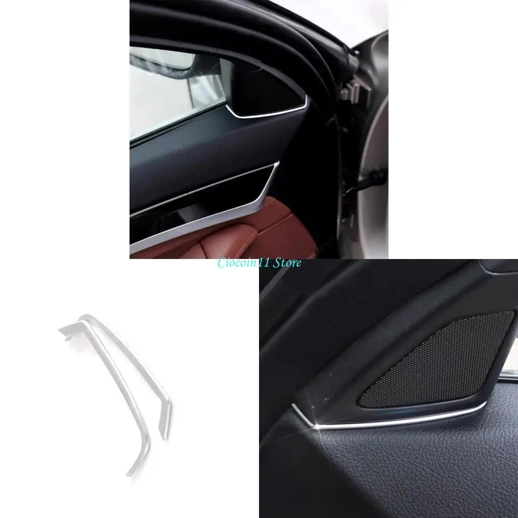 

Y1UB Car Interior Door Front Speaker Rings Sticker Cover Moulding Trim for Speaker