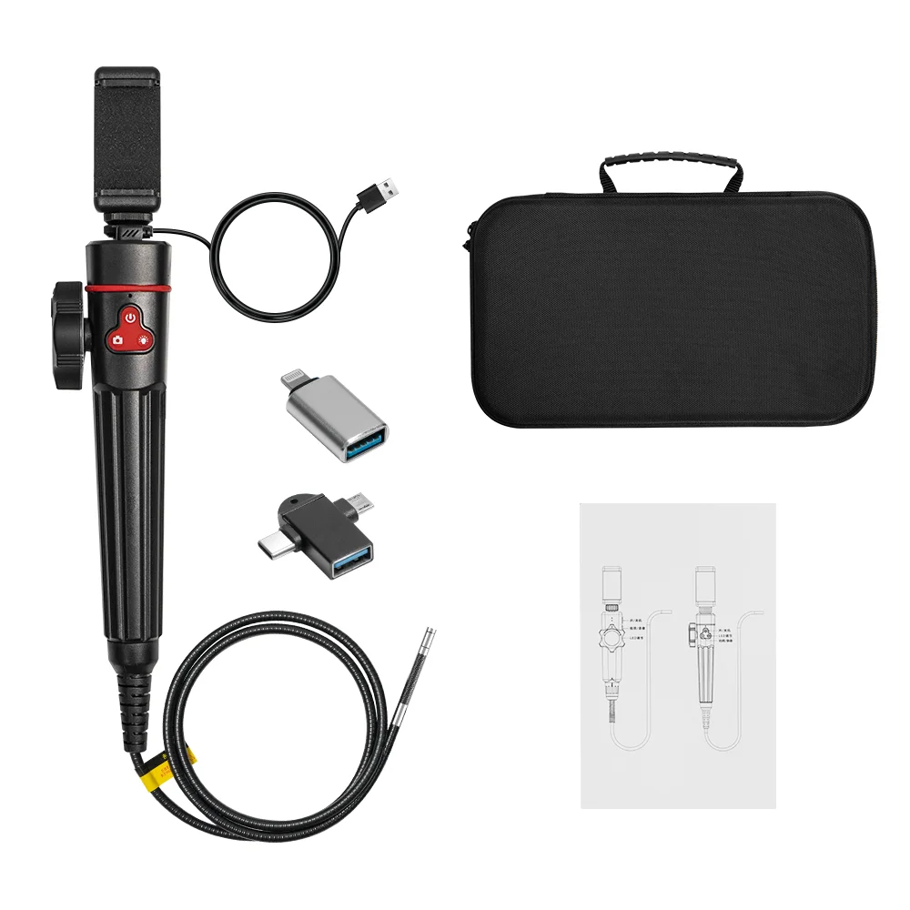 

Type-C 360° Two-Way Rotary Articulating Endoscope Camera HD 1080P Car Inspection Industrial Endoscope With 6 LED For IOS Android