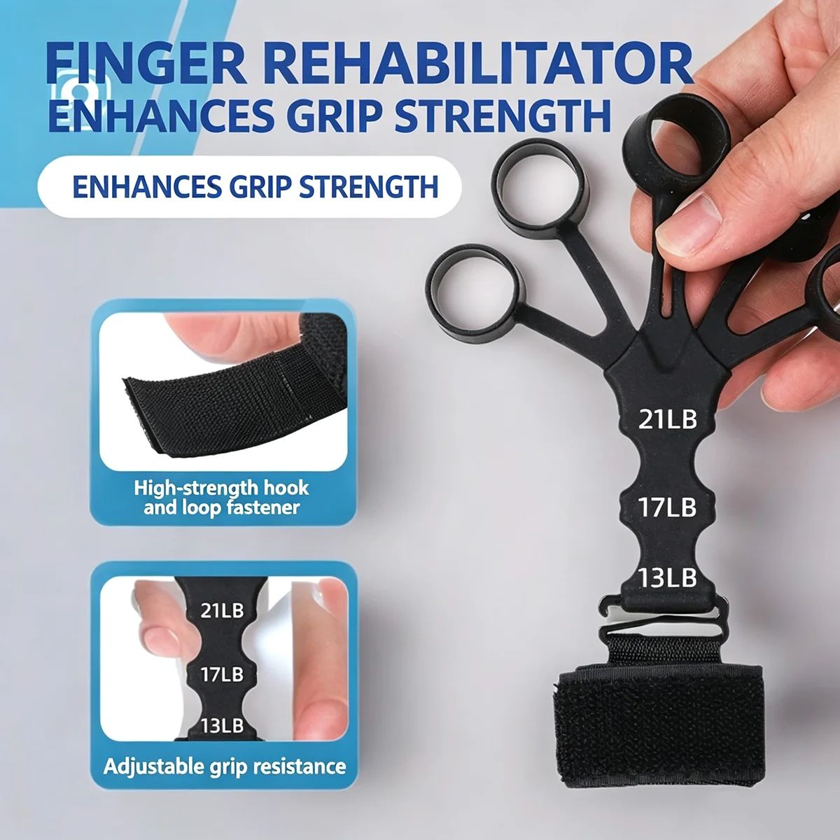 Finger Trainer Five Finger Rehabilitation Device Wrist Therapy Tool Silicone Grip Strength Enhancer Hand Grip Extender