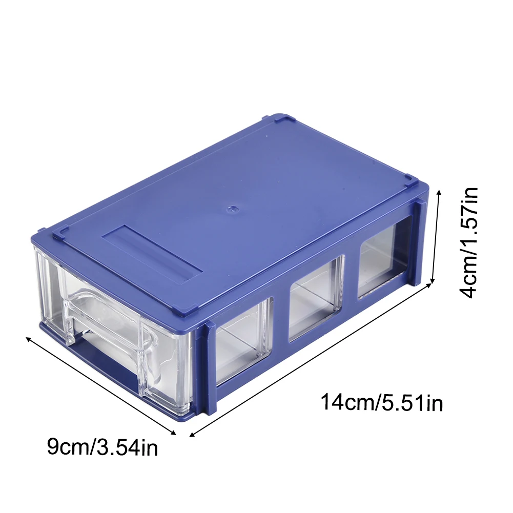 Stackable Storage Box Blue/grey/brown/yellow Tool Boxes 140*90*40mm 1PC Hardware Parts Plastic 80 Degree Celsius