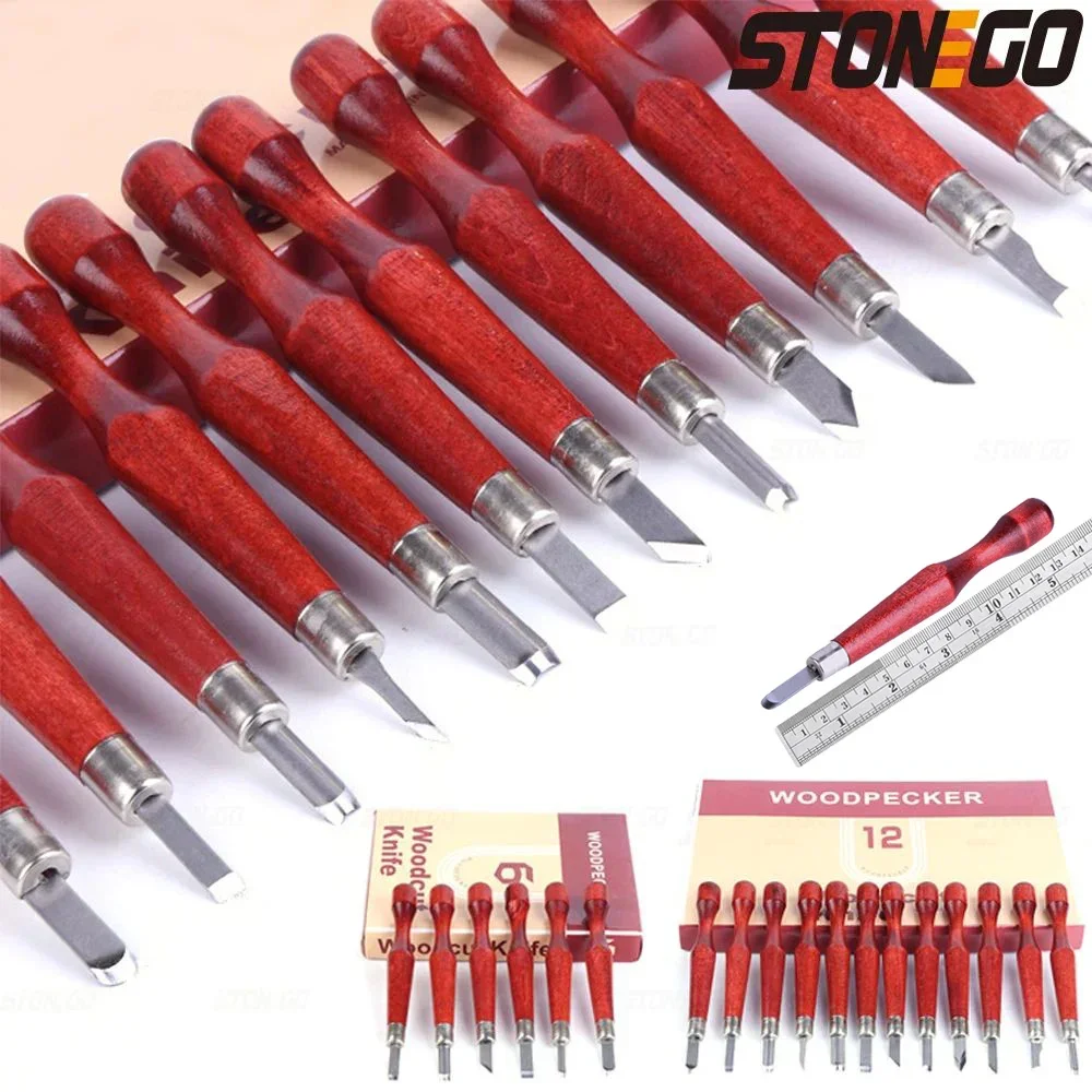 

STONEGO Wood Carving Tool Hand Chisels Carving Knives Kit for Carving Wood, Resin and Clay,Soapstone, Pumpkin, Fruit, Vegetables