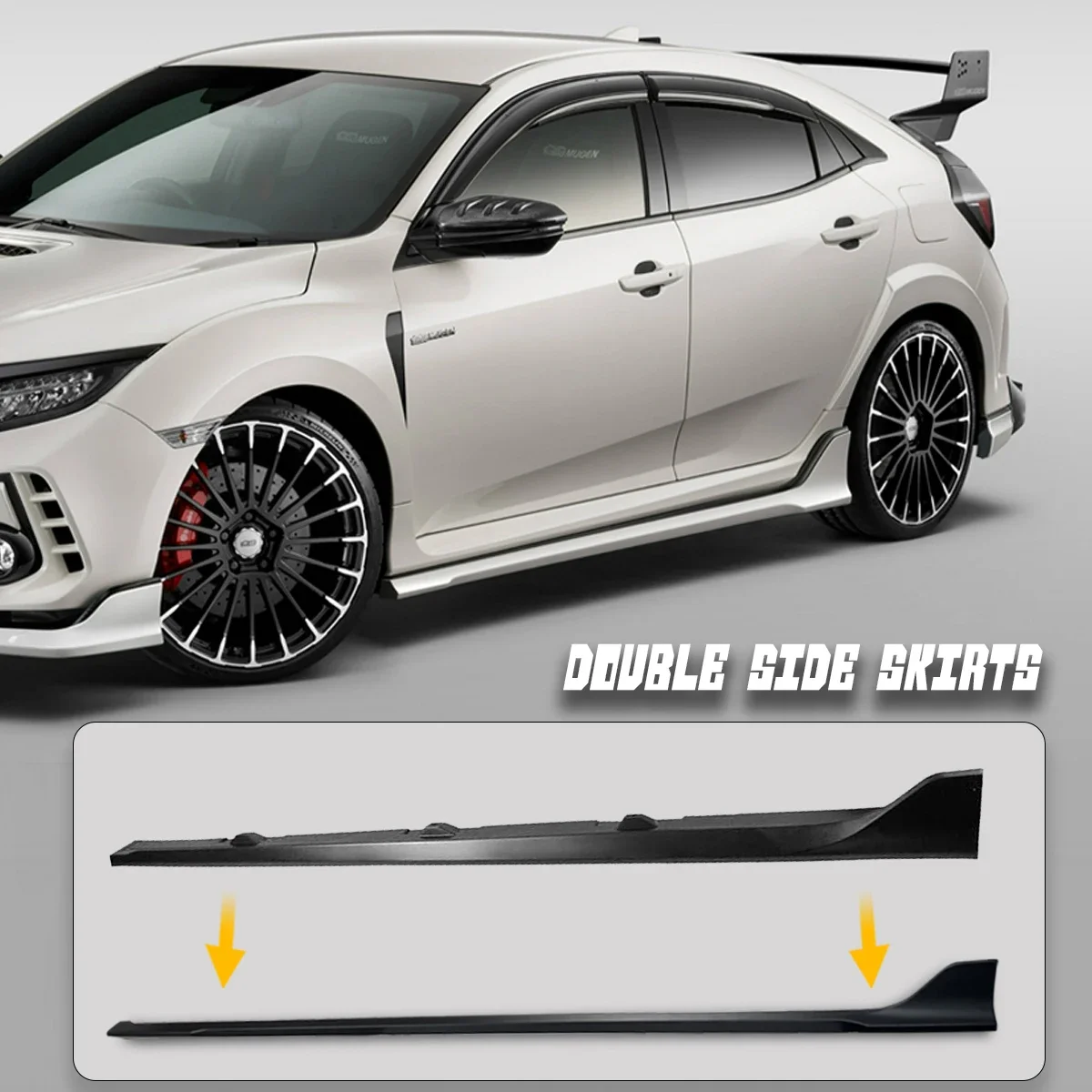 Car Body Kit Mugen Style For Honda Civic 10th FK7 Sedan Hatchback Front Rear Bumper Lip Rear Spoiler Tailpiece Type R Style Kit