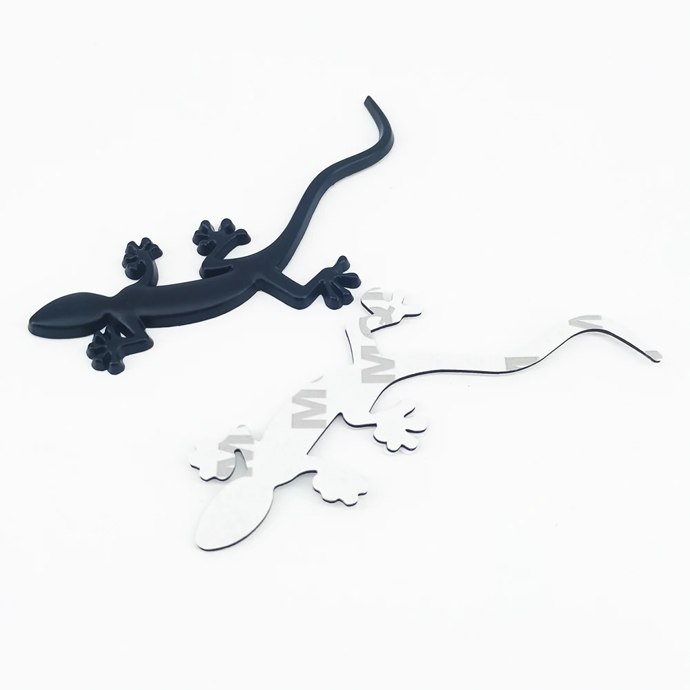 2PCS Gecko Sticker 3D Metal Car Badge Rear Trunk Body Emblem Decals Styling Accessories For Audi A3 A4 A5 A6 A8 Q3 Q5 Q7 Quattro