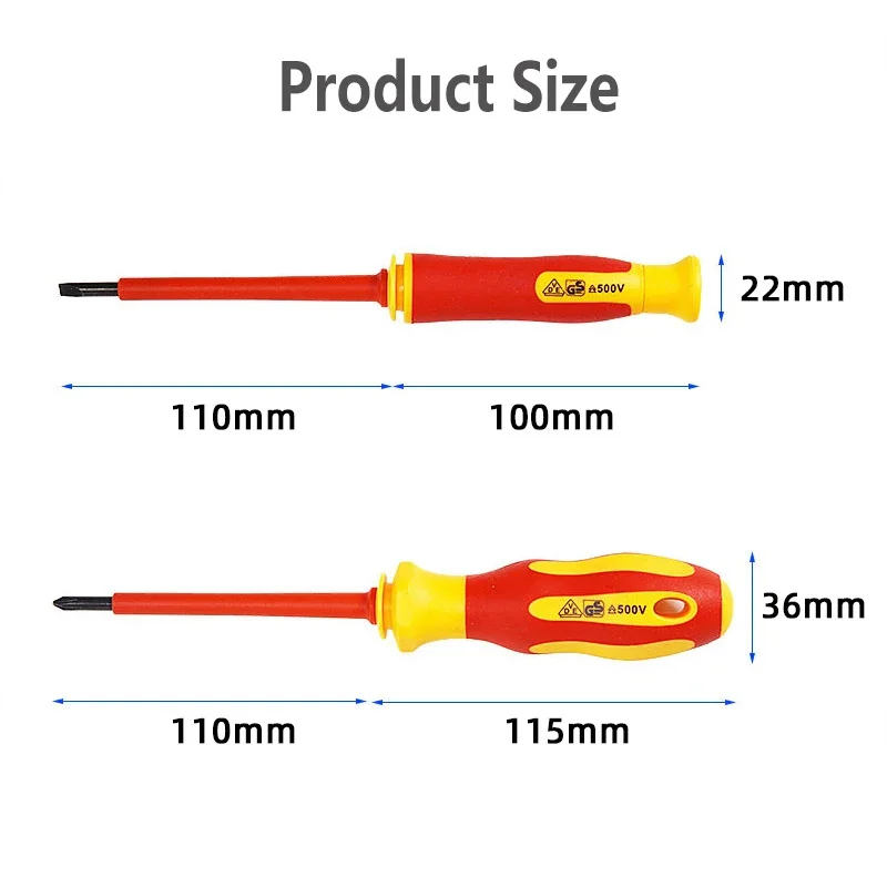 10Pcs Interchangeable Blade Insulated Screwdriver Set High Hardness Magnetic Cross Word Shaped Plum Blossom Screwdriver Tool