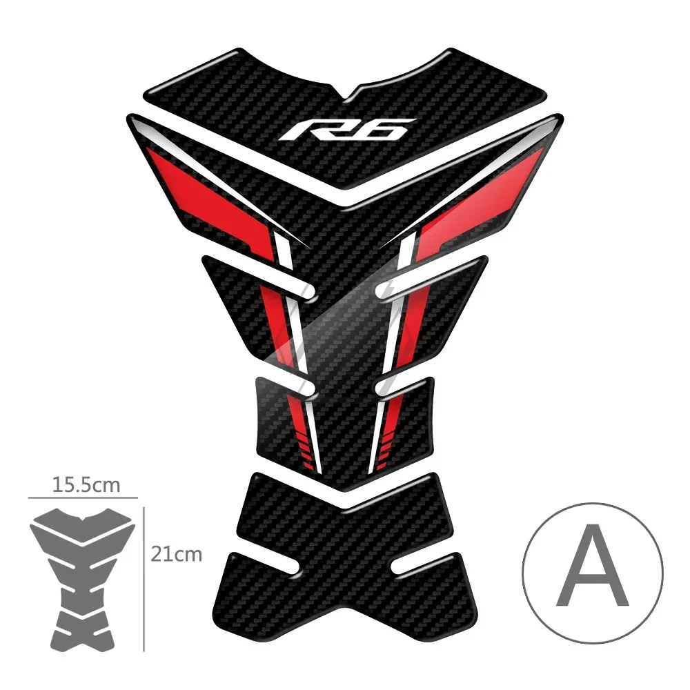 ملصق حماية لخزان الدراجة النارية ثلاثي الأبعاد ذو مظهر كربوني لياماها YZF-R6 R6 طوال العام