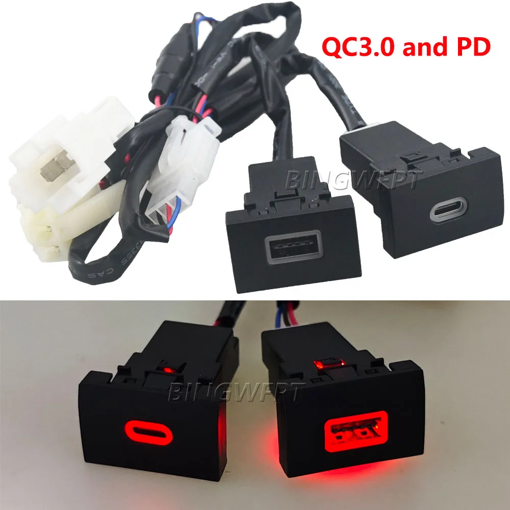 QC3.0 Type C PD USB Quick Car Charger Auto Phone Fast Charging Adapter For Volkswagen POLO 2011 2012 2013 Car Accessories