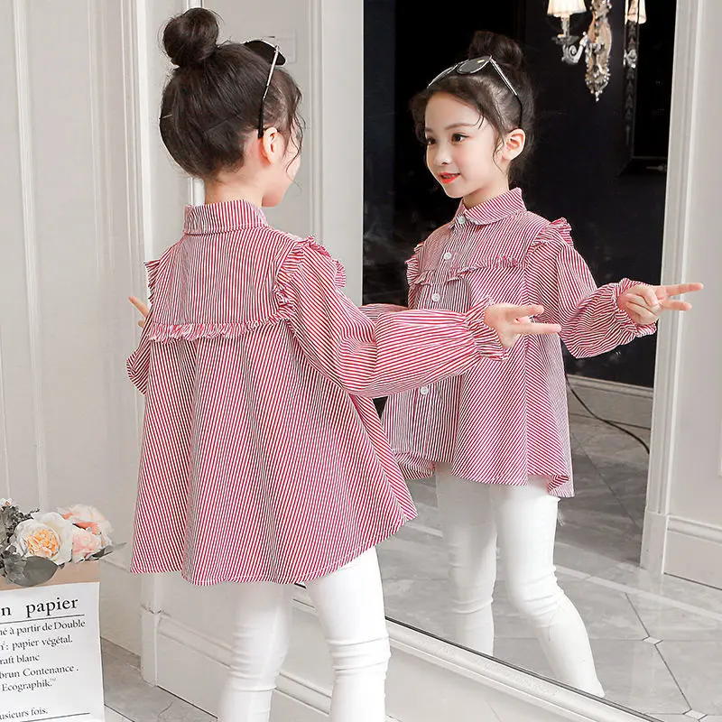 Kids Girls Shirt Tops Clothes Children Baby Girls Korean Fashion Cotton Top T-shirt Clothing Blouse Infant Shirts Chemise Q536