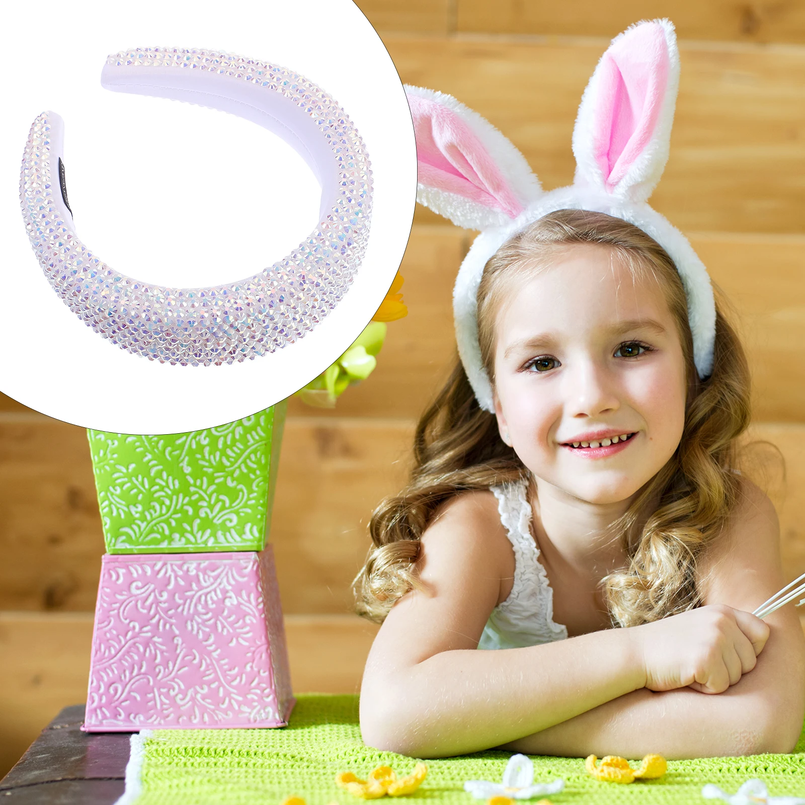 

Wide Brim Headband Bands for Women Rhinestone Girls Wedding Hair Bejeweled Headbands