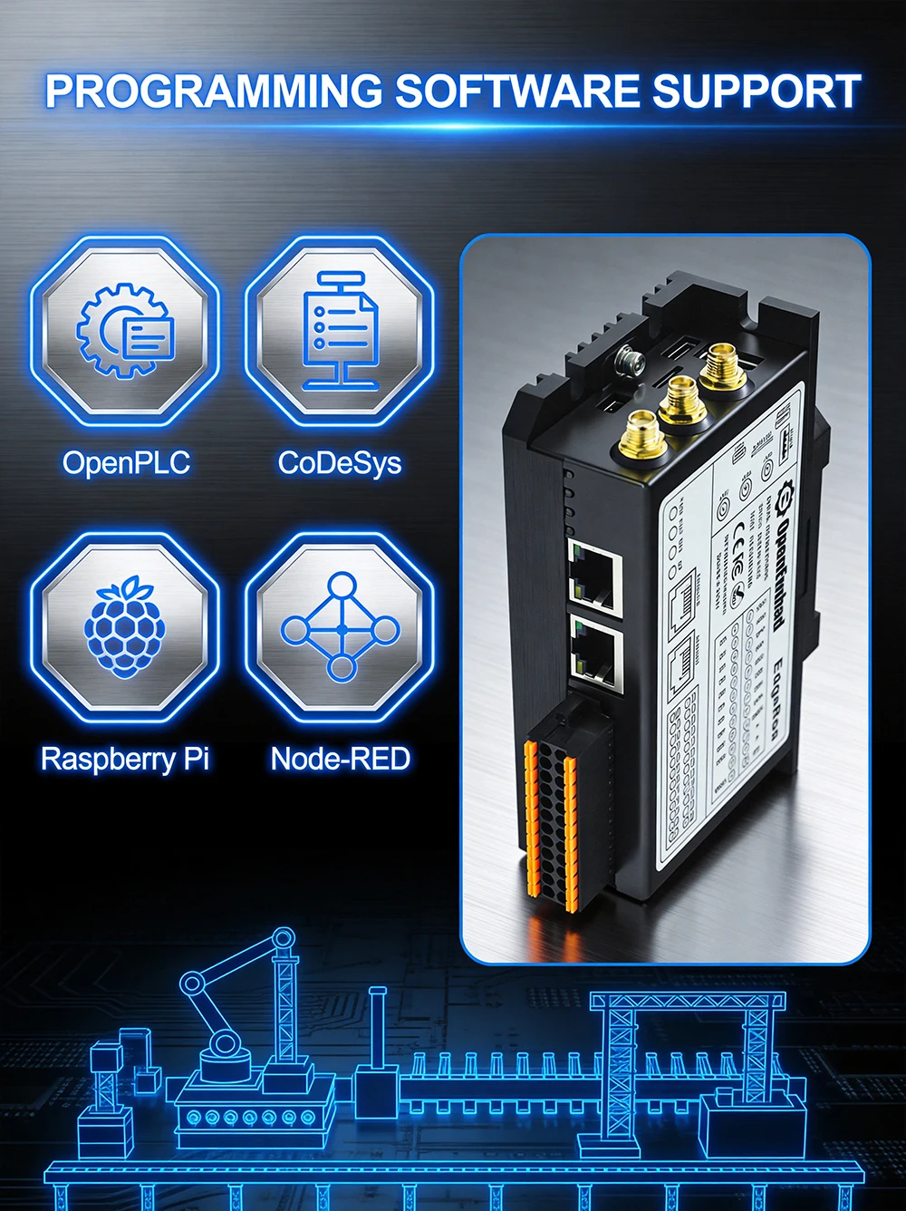 2026 New PLC Controller Custom Industrial Edge Computing Control RS485 Gateway Programmable Controller