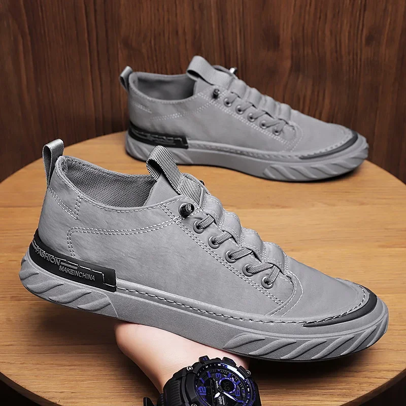 XIHAHA Canvas Men's Shoes Breathable Ice Silk Old Beijing Cloth Shoes All-match Flat Walking Casual Trendy Shoes Sneakers