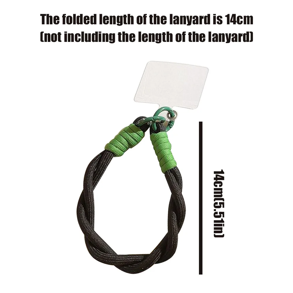 Universal Braided Phone Lanyard Strap Hanging Chain Ring Cord with Patch Wrist Strap Cell Phone Holder Detachable Ropes Keychain