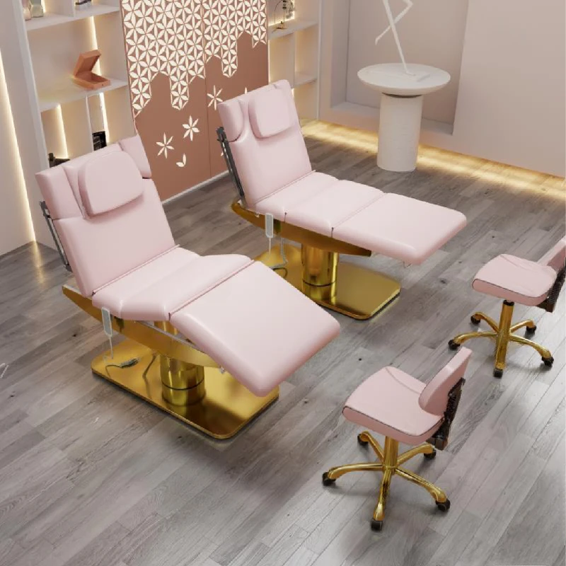 Modern Pink Dining Table Massage Professional Beauty Spa Electric 3/4 Motor Facial Beauty Salon Wave Massage Bed