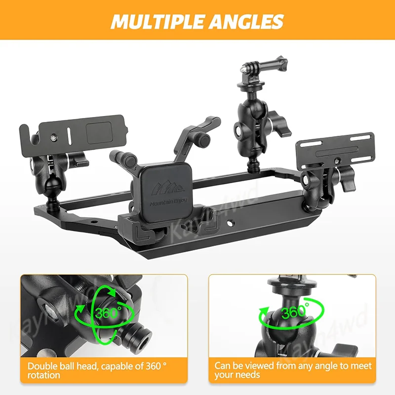 Off Road 4x4 Interior Accessories Alloy Multi-Mount Dash Phone Holder Camera Mount For Ford Bronco 2/4 Door 2021-2025