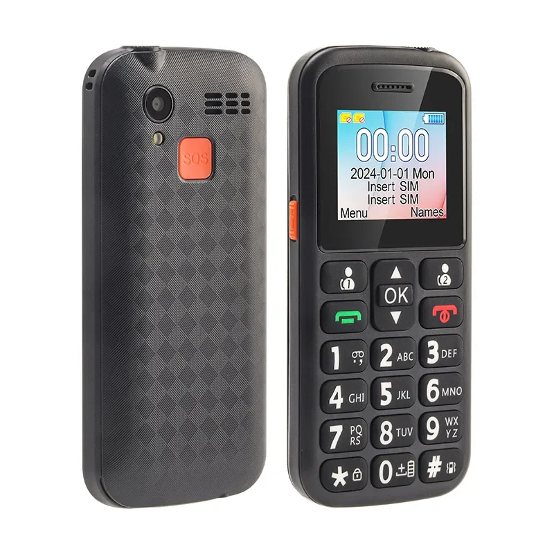 UNIWA M220 GSM Feature Phone SOS 1.77 Inch Dual SIM Simple Cheap Big Button Keypad Cellphone for Elderly Arabic Russian Keyboard