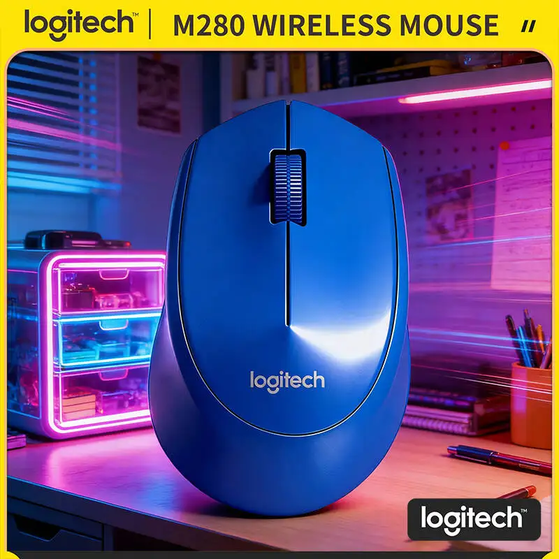 Logitech M280 Wireless Optical Mouse 1000 DPI Accurate Tracking 10m Range 18-Month Battery for Office Home Linux