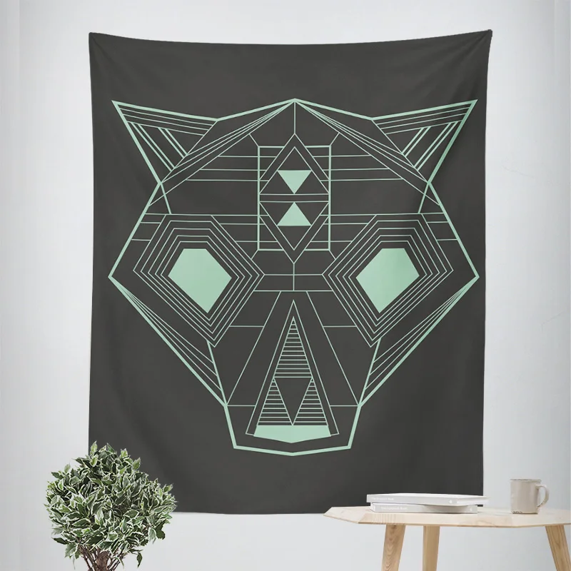Modern Graffiti Wall Tapestry, Fade-Resistant Polyester, Boho Home Decor abstract geometry  tapestry wall hanging  180X280CM