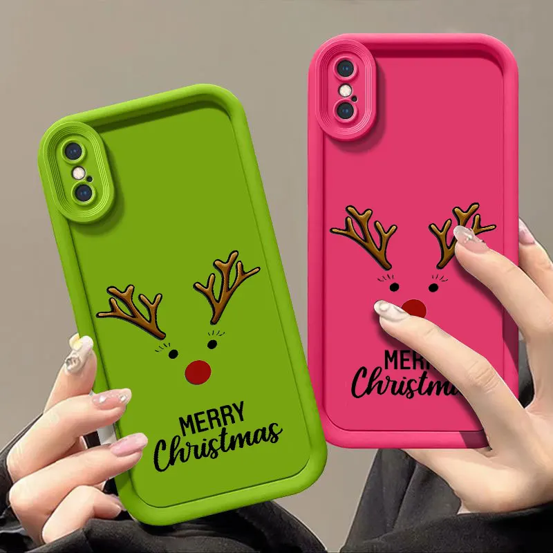 Christmas Fasion Phone Case for iPhone 6 6S 7 8 PLUS SE 2020 2022 X XR XS MAX Shockproof Silicone Soft Cover Coque