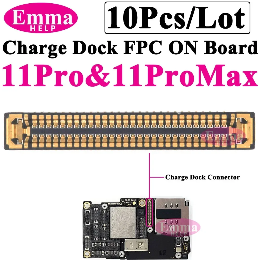 Original Charge Dock FPC Connector port  for iPhone 13 11 Pro Max 14 Plus 12 Mini XS Max on Logic Board USB Charging Flex Cable