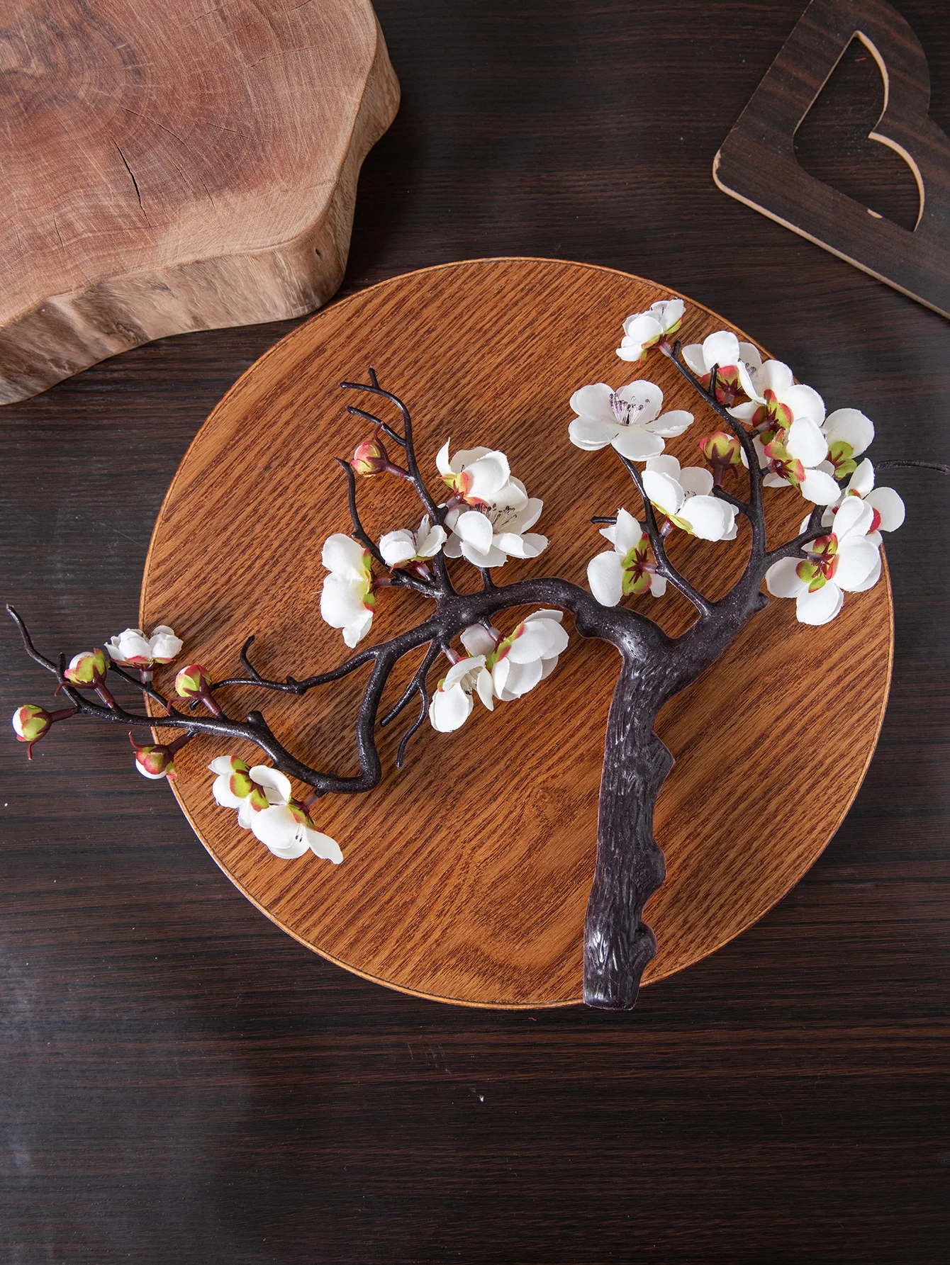 Künstliche Blumen Frühlings-Pflaumenblüte Pfirsichzweig Seidenblumen Heim Hochzeit Party Dekoration Weihnachtskränze Zubehör DIY – Detail 12
