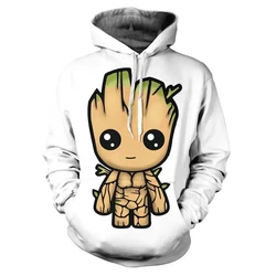 Sudadera con capucha de dibujos animados de Disney guardianes de la galaxia, Sudadera con capucha de Groot, impresión 3D, Homens, Mulheres, Moda, moletones, gran tamaño