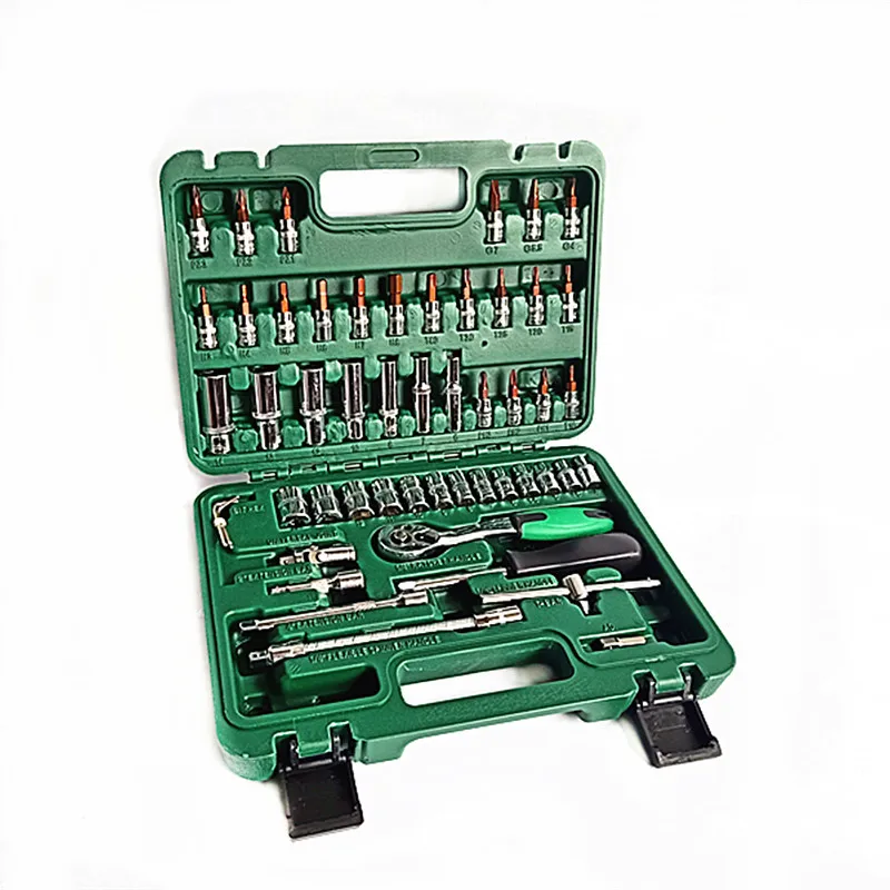 

Suitable for factory price supply Auto maintenance tools Sleeve wrench 53-piece toolbox 72-tooth quick wrench combination tool