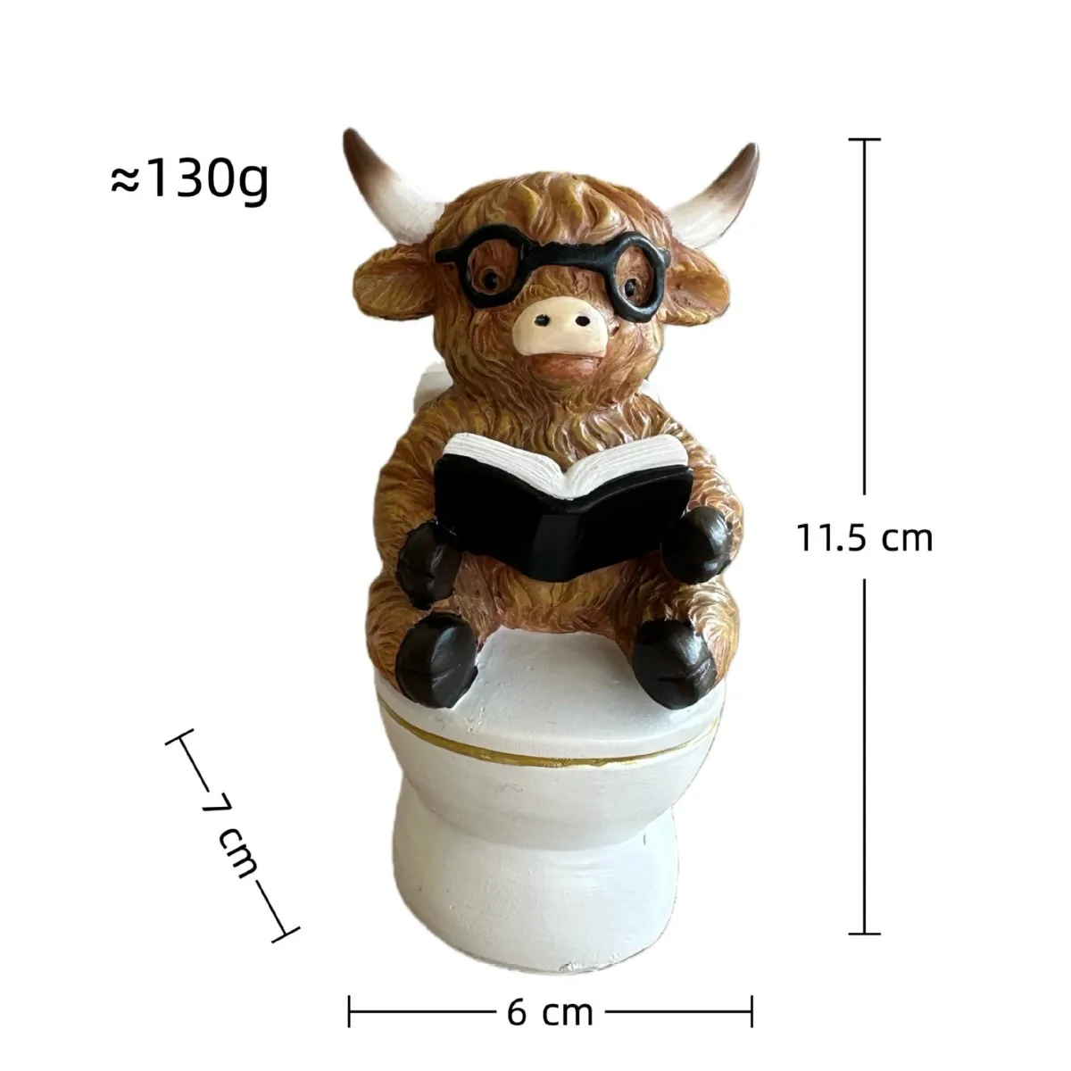 Highland Cow Figurine Highland Cow Bathtub Toilet Tissue Ornament Bathroom Decor Kitchen Home Table