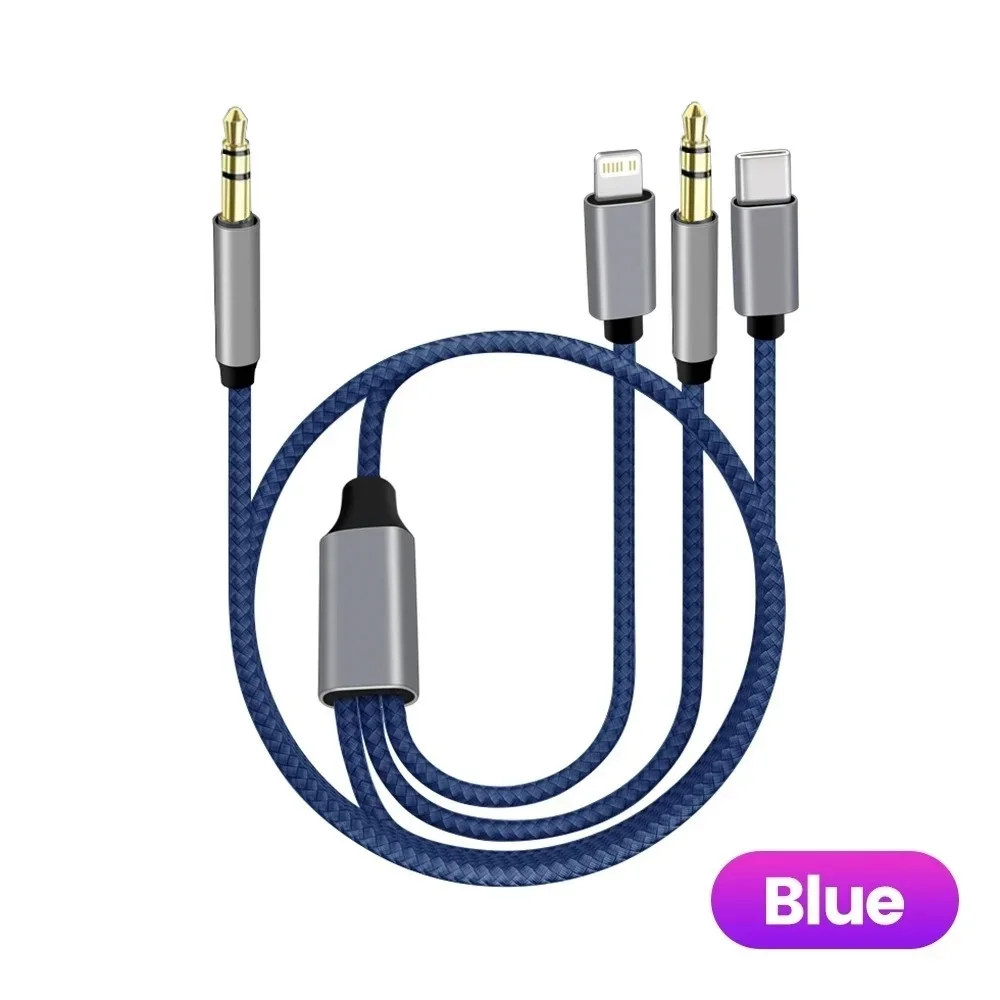

3 in 1 Type C to 3.5mm Jack Aux Audio Adapter USB C Converter Cable for iPhone 15 14 13 12 iPad Pro Car Home Speaker Charging