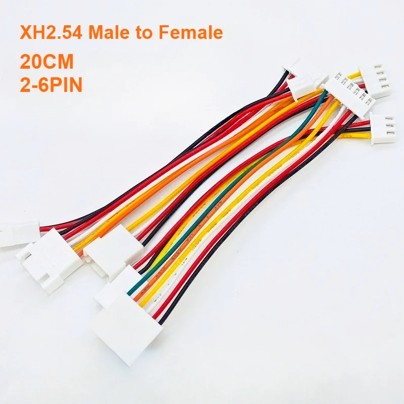 

5pcs XH2.54mm Female To Male Pitch2/3/4/5/6/7/8/9/10/11/12pin Convert Extension Cable Connector Wire Lenght 10/20/30cm 26AWG